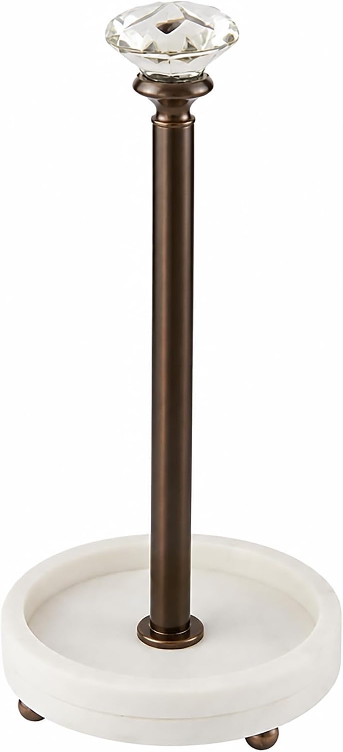 image:imageMud Pie Marble Paper Towel Holder with Glass Knob 15 Inch Kitchen Stand