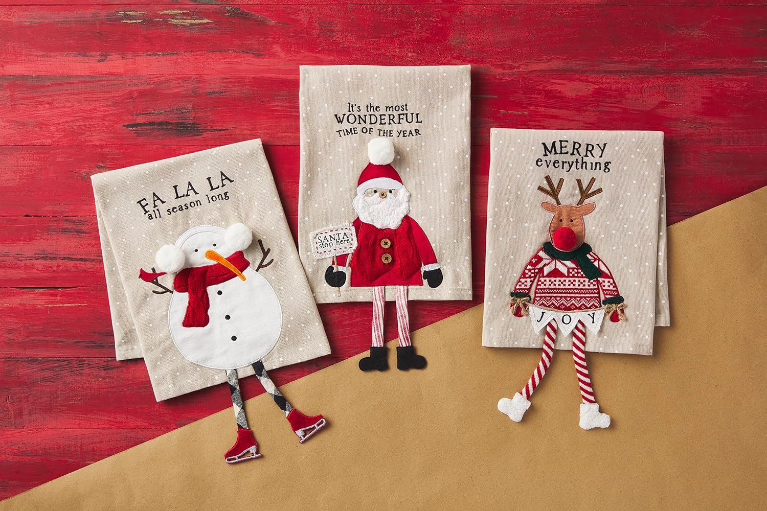 image:imageMud Pie Reindeer Christmas Dangle Leg Towel 26 x 16 12 Small