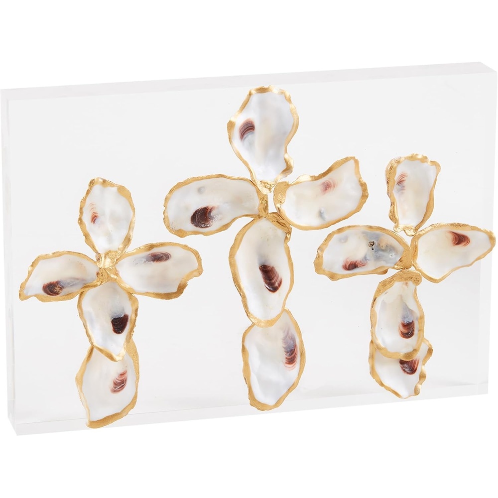image:imageMud Pie Acrylic Oyster Plaque Cross 7 x 5