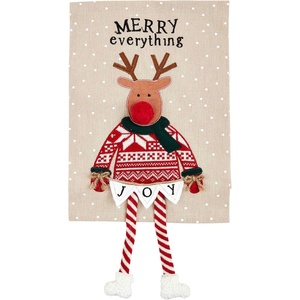Mud Pie Reindeer Christmas Dangle Leg Towel, 26″ x 16 1/2″, Small