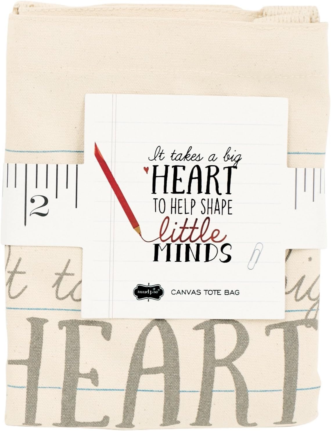 image:imageMud Pie 4035006H Heart Teacher Canvas Tote