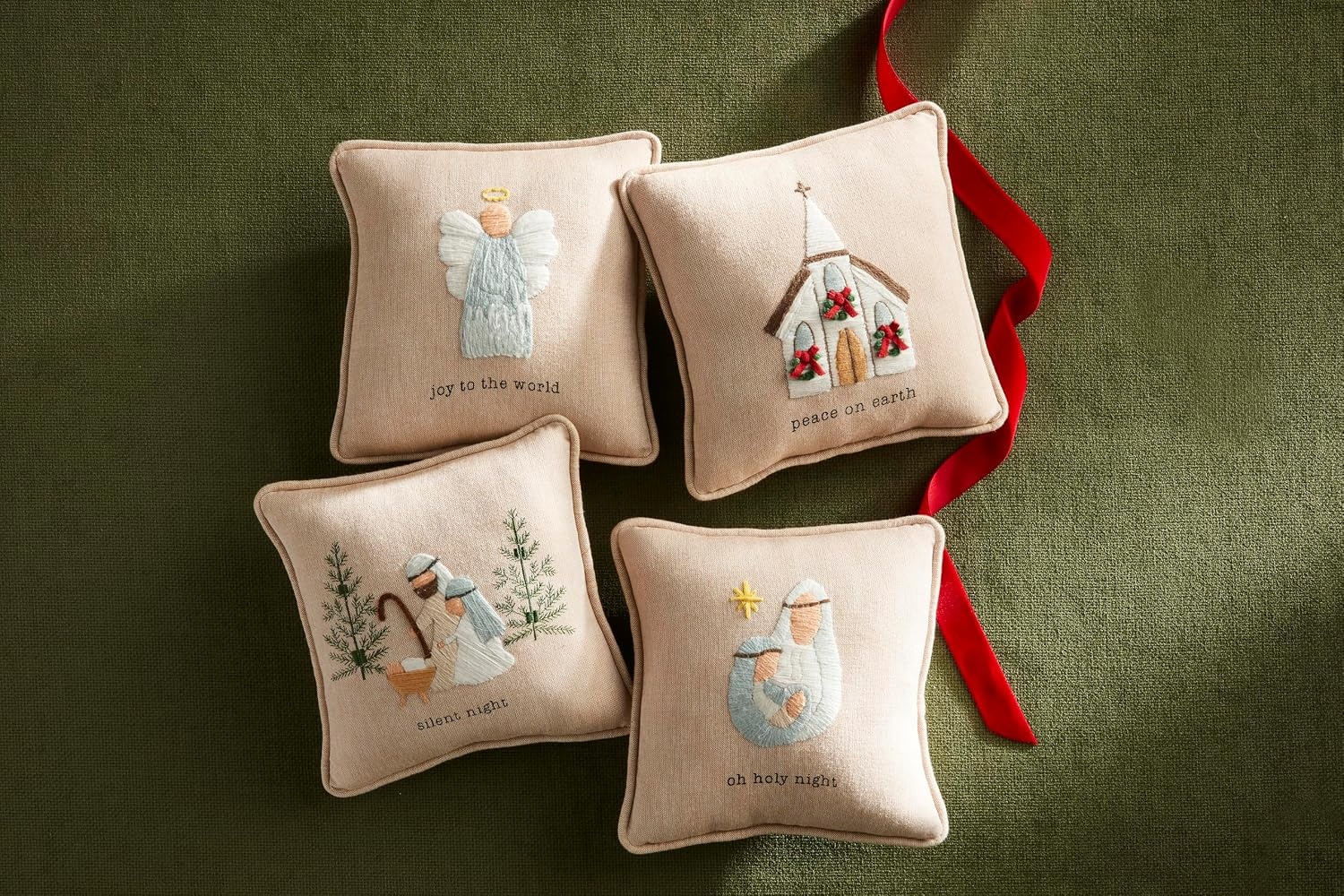 image:imageMud Pie Mini Nativity Pillow Oh Holy 8 x 8