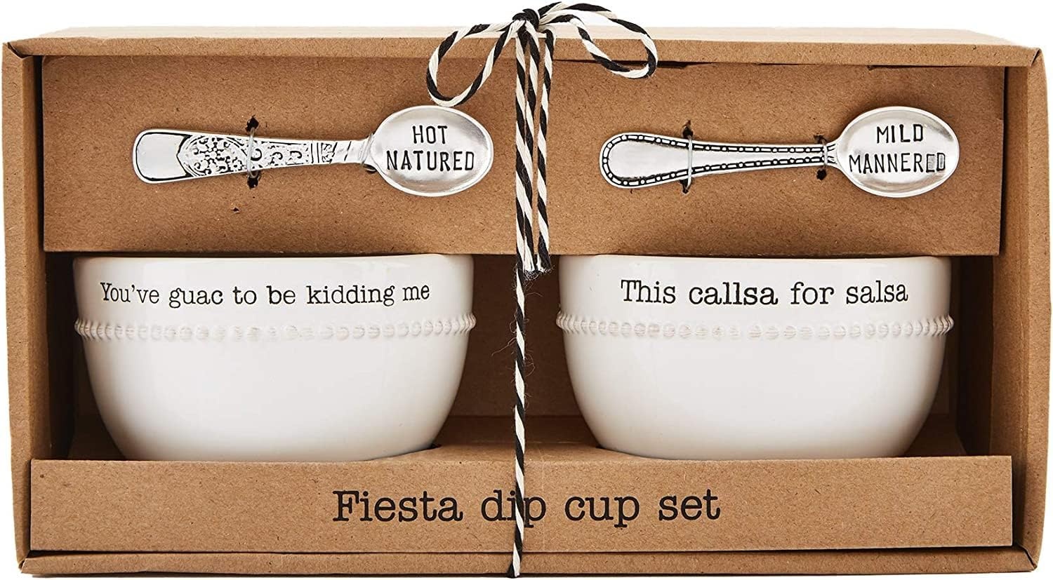 image:imageMud Pie Salsa and Guacamole Dip Bowl Set with Spoons White Ceramic Bowls