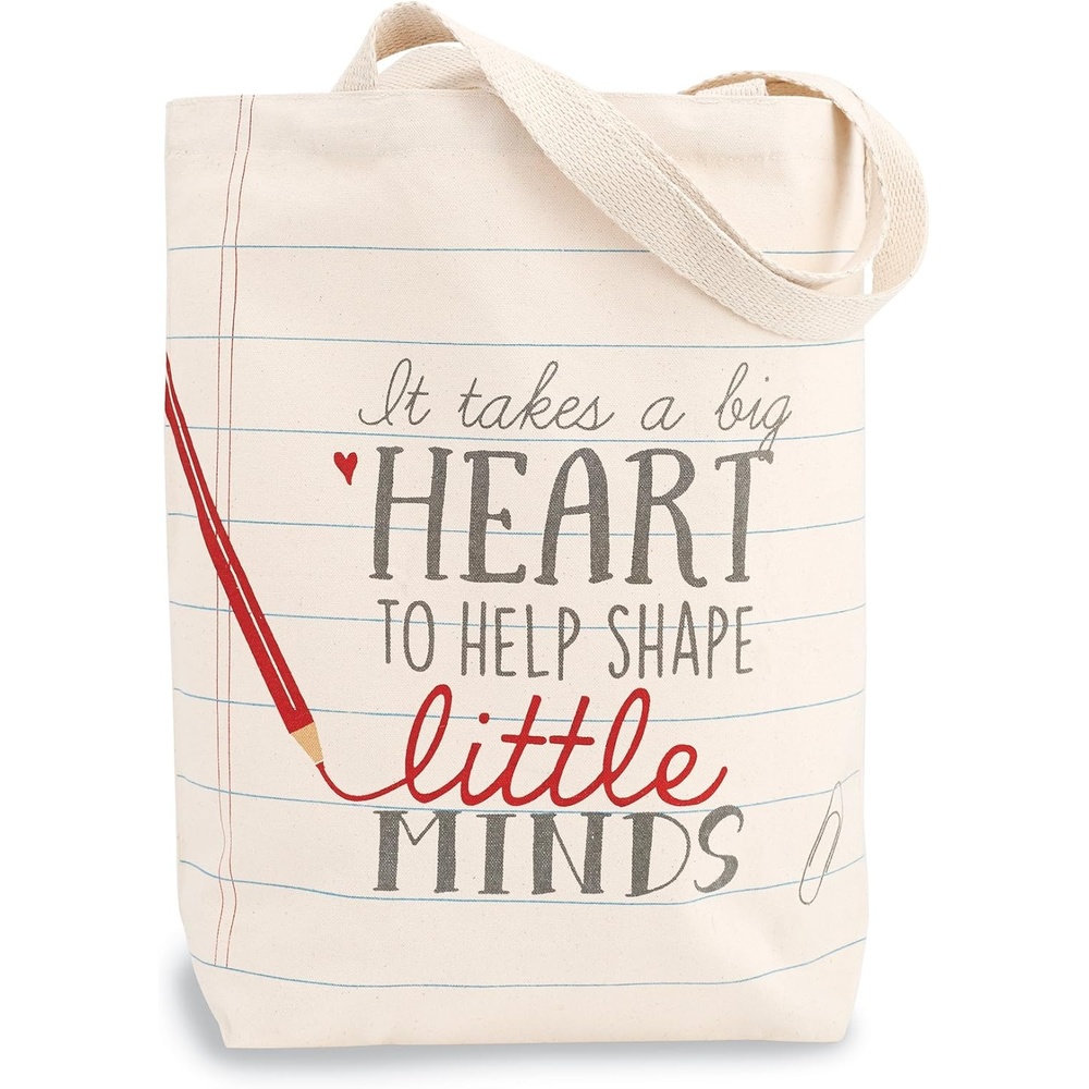 image:imageMud Pie 4035006H Heart Teacher Canvas Tote