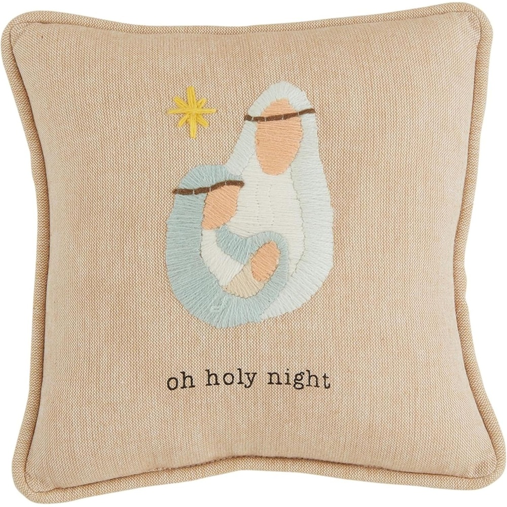 image:imageMud Pie Mini Nativity Pillow Oh Holy 8 x 8