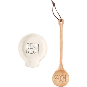 Mud Pie Circa Spoon, 12.5″ 5″ Dia, Give it a Rest(Cream Rest)