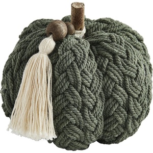 Mud Pie Braided Rope Pumpkin Sitter, Green