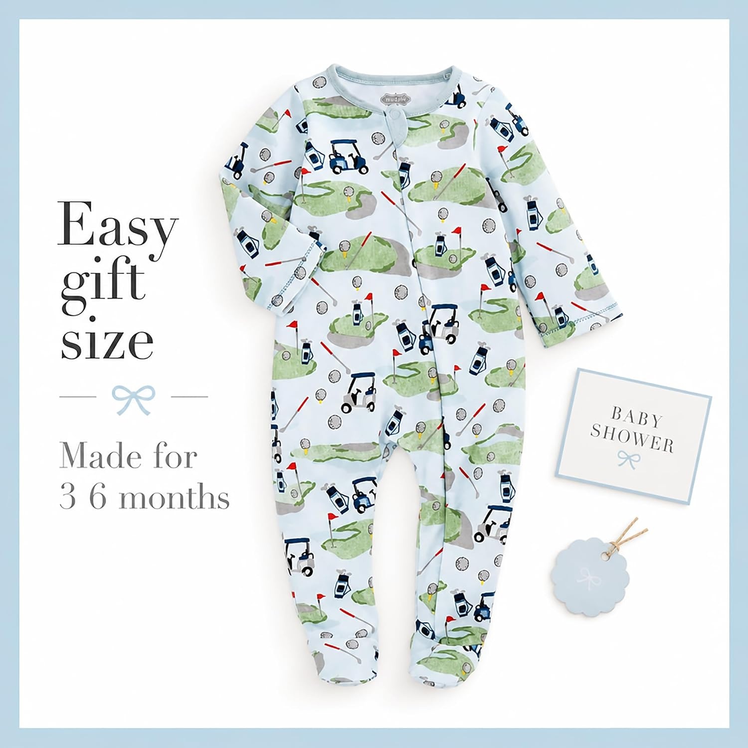 image:imageMud Pie Baby Boys Golf Footed Sleeper Cotton Zipper PajamasBlue