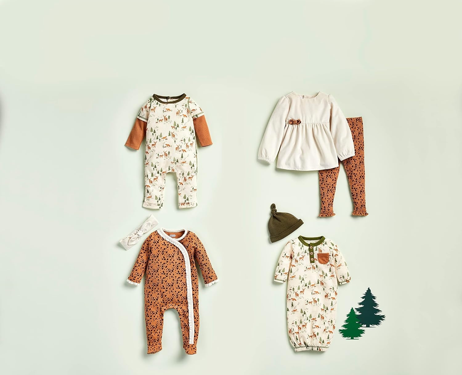 image:imageMud Pie Baby Boys Golf Footed Sleeper Cotton Zipper PajamasDeer Waffle