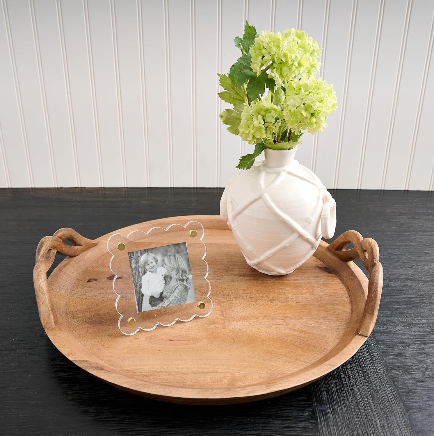 image:imageMud Pie Square Scallop Acrylic Frame 4 12 Dia