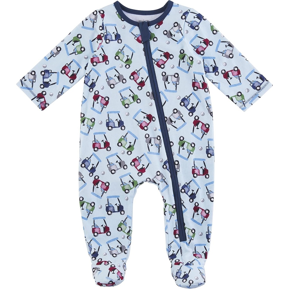 image:imageMud Pie Baby Boys Golf Footed Sleeper Cotton Zipper PajamasBlue Golf