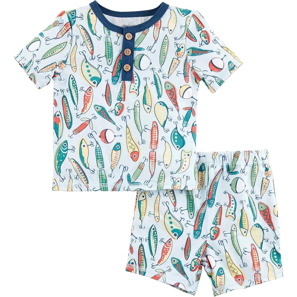 image:imageMud Pie Boys Kids Fishing Lure Pajama SetBlue Fishing