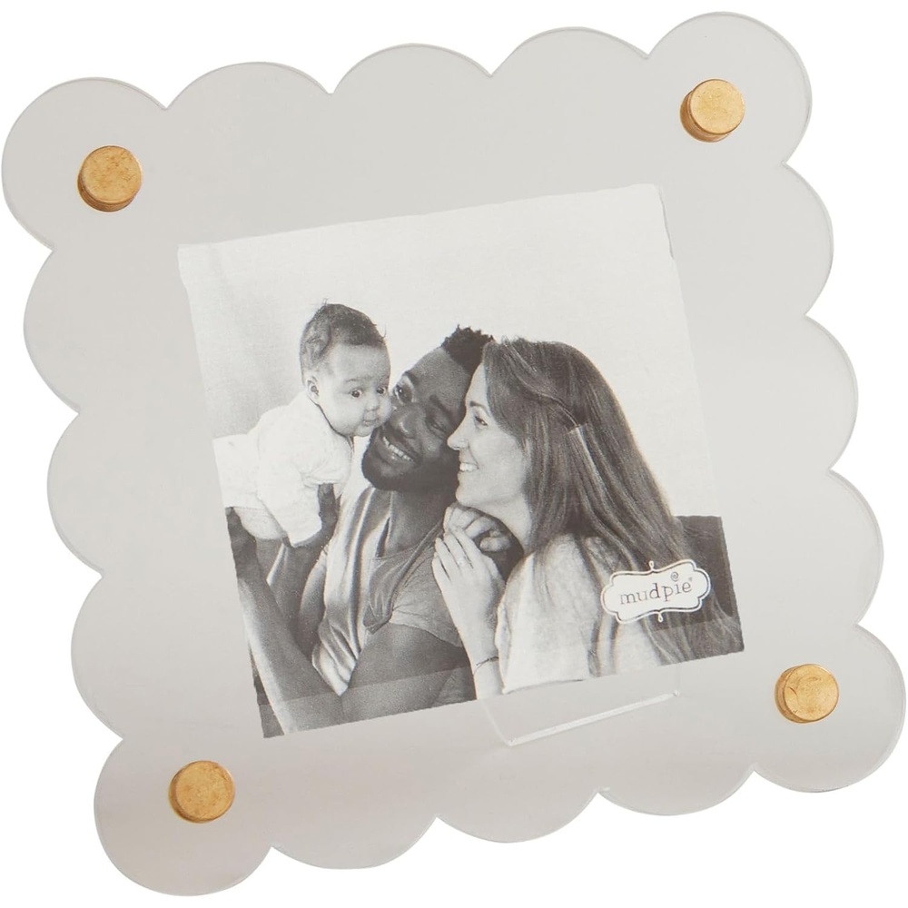 image:imageMud Pie Square Scallop Acrylic Frame 4 12 Dia
