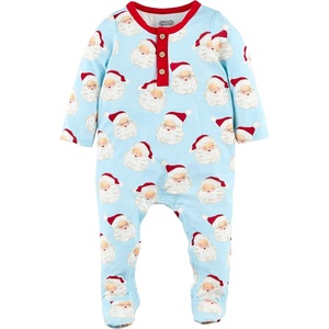 Mud Pie Baby Boys Golf Footed Sleeper, Cotton Zipper Pajamas(Blue Vintage)