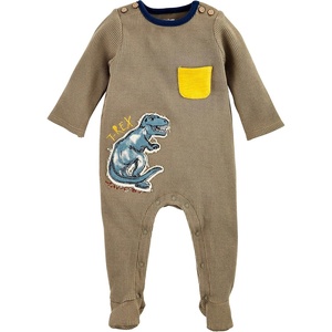 Mud Pie Baby Boys Golf Footed Sleeper, Cotton Zipper Pajamas(Dino)