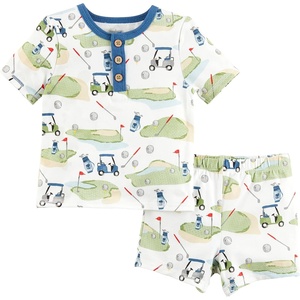 Mud Pie Boys Kids Fishing Lure Pajama Set(Golf)
