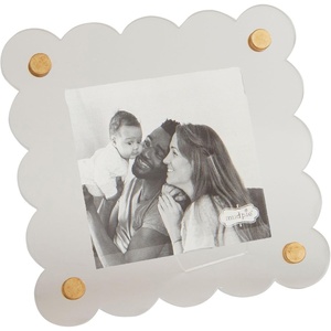 Mud Pie Square Scallop Acrylic Frame; 4 1/2″ Dia