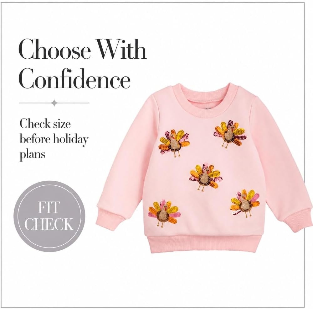 image:imageMud Pie Turkey Sequin Sweatshirt Girls Sweatshirt Holiday Outfit Giftable Kids Clothing Seasonal Outfit Photo Ready Style