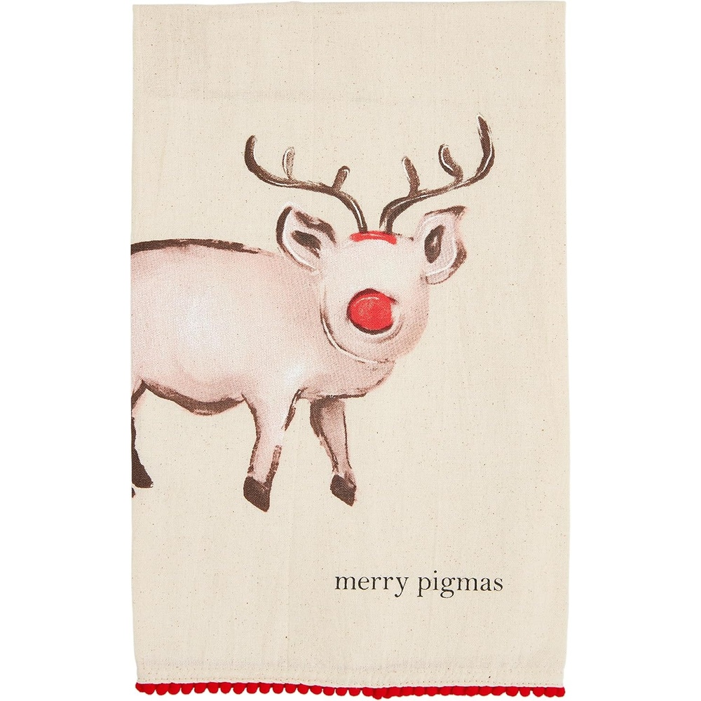 image:imageMud Pie Christmas Farm Towel Pig 26 x 16 12