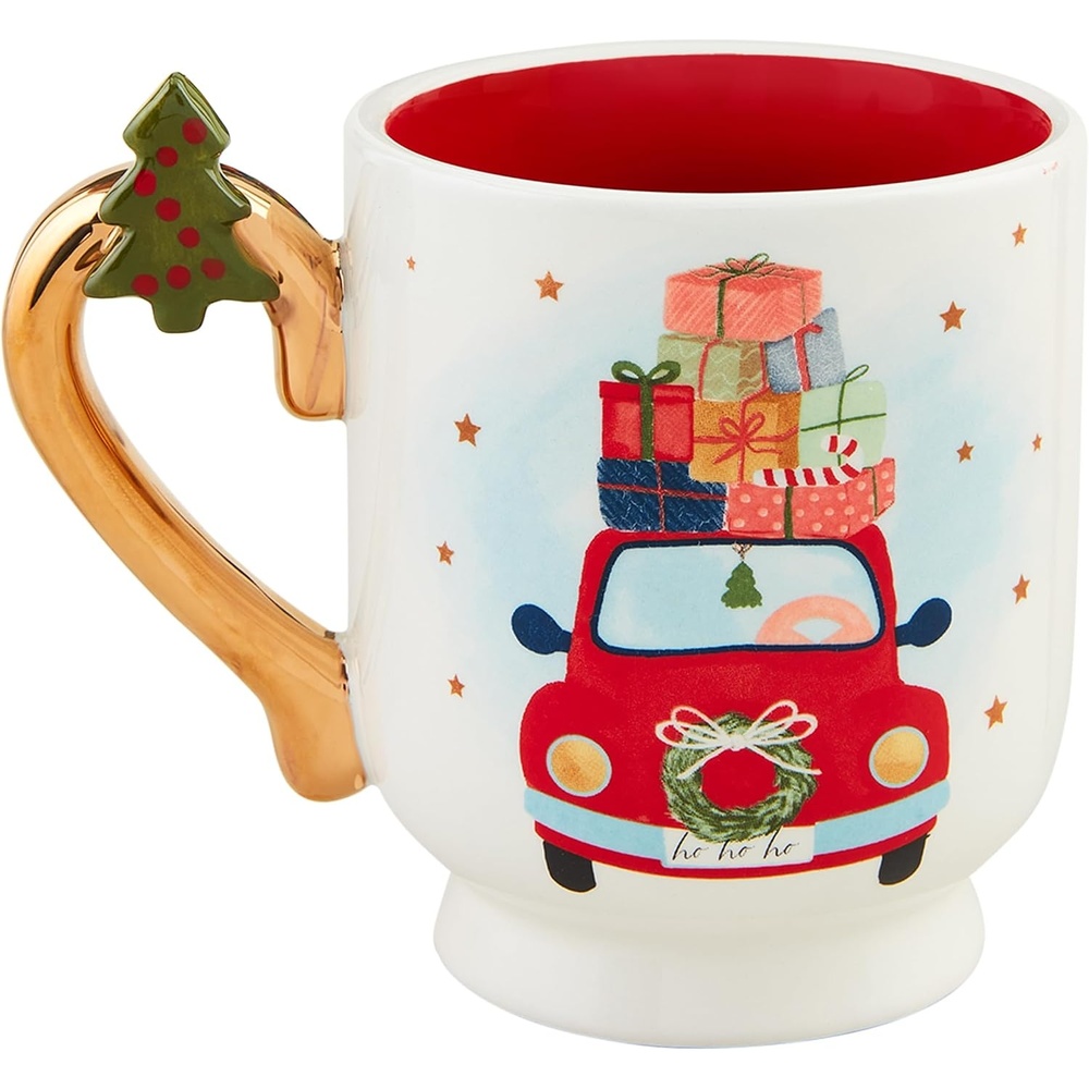 image:imageMud Pie Christmas Pedestal Mug Car White