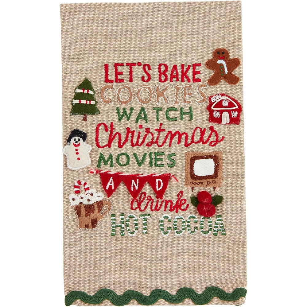 image:imageMud Pie Gingerbread Embroidery Towel Lets Bake 21 x 14
