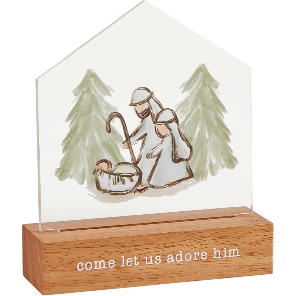 image:imageMud Pie Led Acrylic Christmas Sitter Manger 6 x 5 12