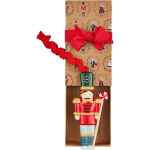 Mud Pie Boxed Ceramic Ornaments, Nutcracker, 4 1/2″ x 2 1/2″
