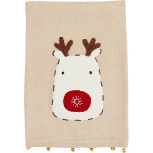 Mud Pie Felt Applique Farm Towels, Deer, 21″ x 14″