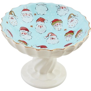 Mud Pie Pedestal Candy Dish, Santa, 4 1/2″ x 5 1/2″ dia