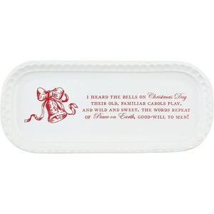 Mud Pie Toile Everything Plate, Bells, 4″ x 9″