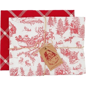 Mud Pie Toile Print Towel Set; 26″ x 16 1/2″