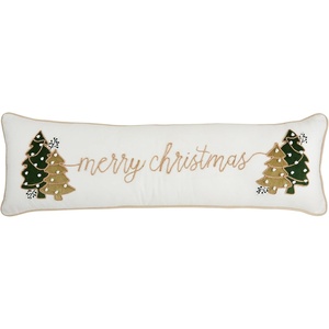 Mud Pie Velvet Applique Christmas Pillow; 11″ x 35″