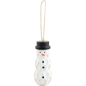 Mud Pie Wood Peg Ornaments, Snowman, Approx 5 1/2″